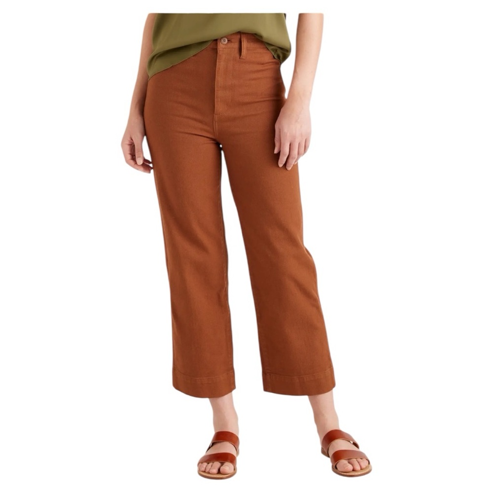 NWOT Quince Organic Stretch Cotton Twill Wide-Leg Crop Pants size 26 - Picture 2 of 9